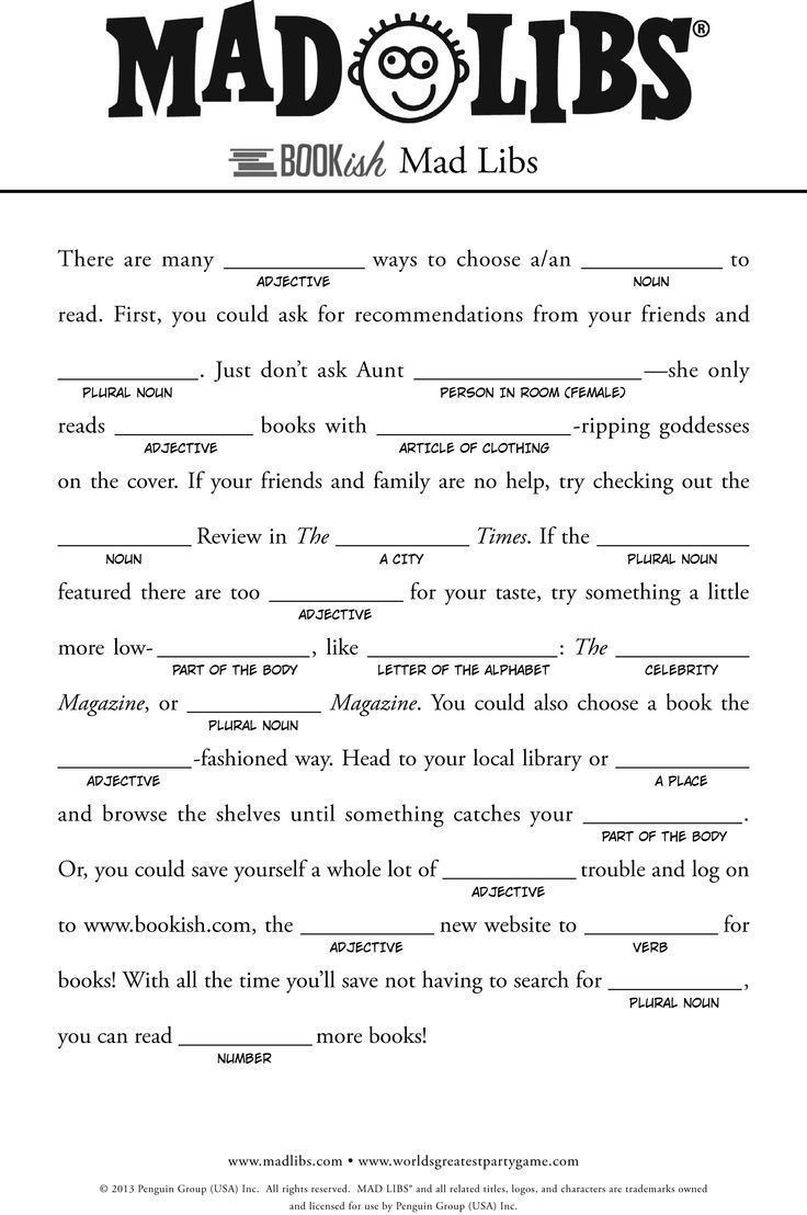 Free Printable Printable Mad Libs 2022 Printablemadlibs