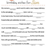 Birthday Mad Libs