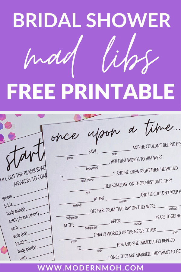 Bridal Shower Mad Libs Free Printable Bridal Shower Games Free 