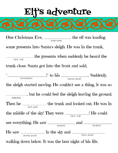Christmas Mad Libs