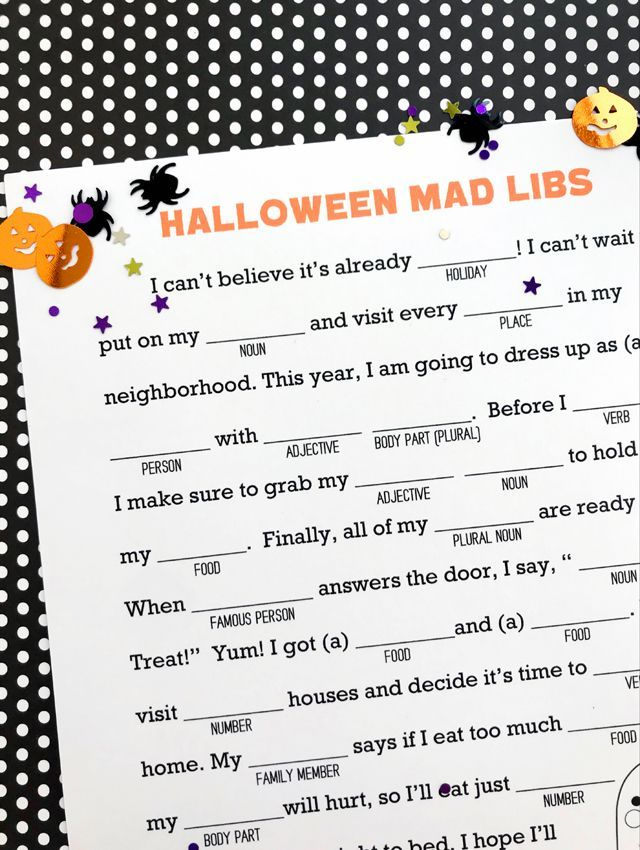 Halloween Mad Libs Printable My Sister s Suitcase Printable Mad