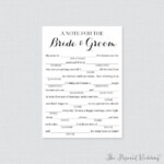 Mad Libs Free Printable Wedding Vows Wedding Vows