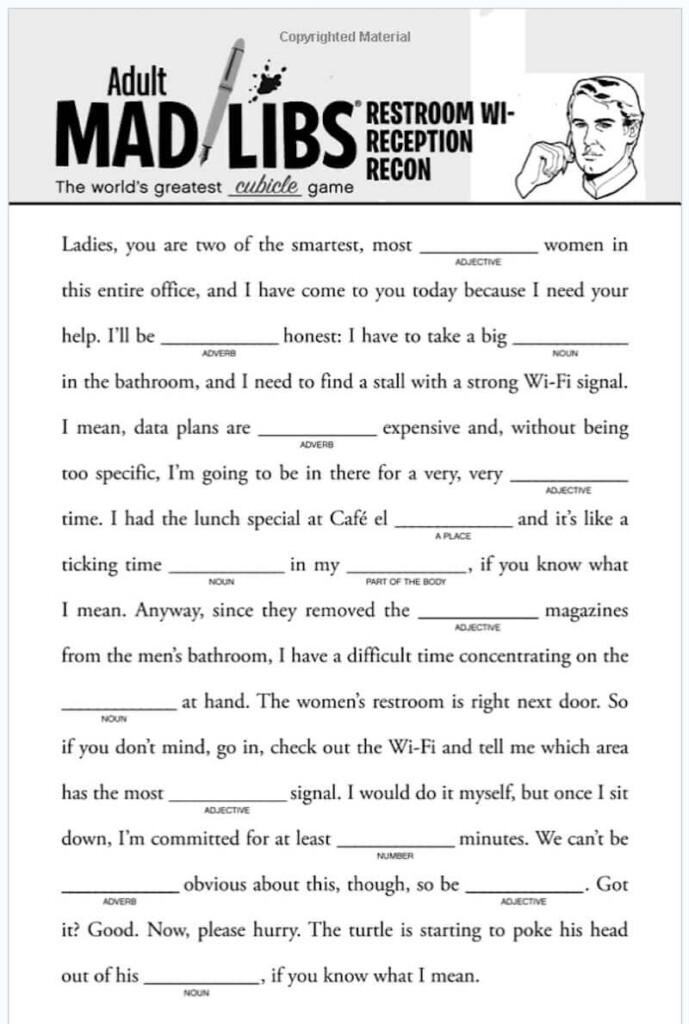 Mad Libs Online Free Printable Image Result For Free Adult Mad Libs 
