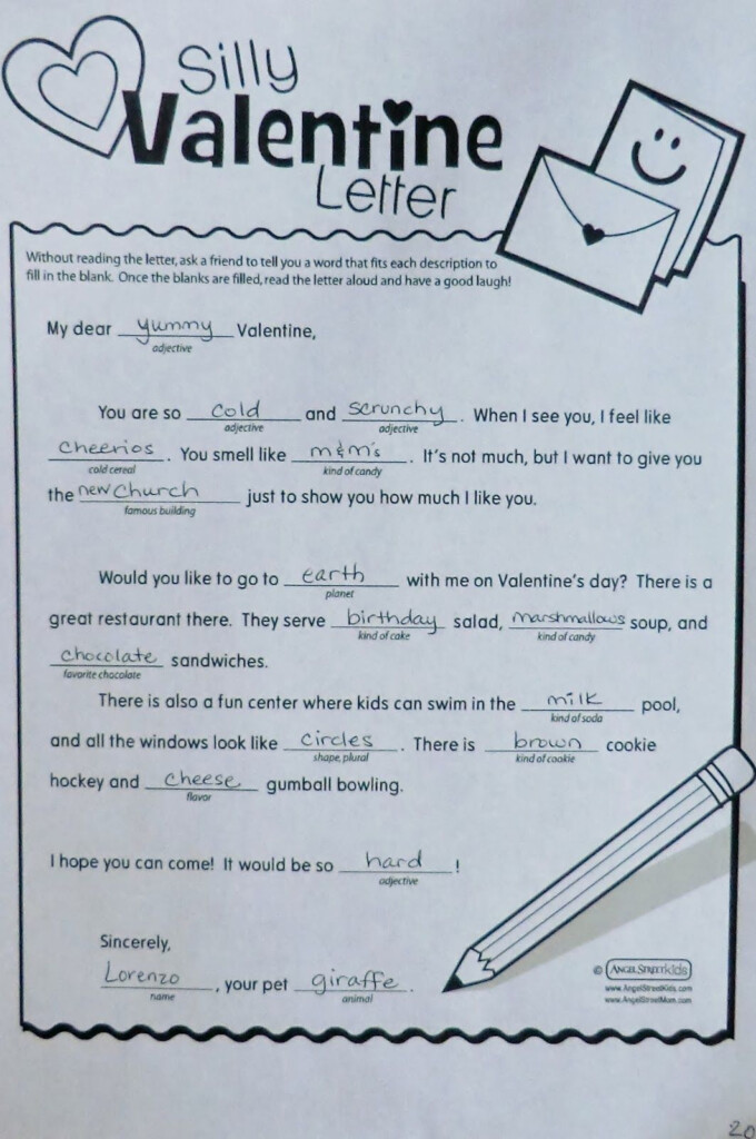 New Valentine s Day Printable Mad Libs For Kids Free To Download And 