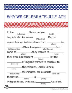 Free Printable Mad Libs Memorial Day 2026 - Printablemadlibs.com