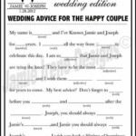 Printable Wedding Mad Lib A Fun Guest Book By WeddingsByJamie 15 00