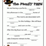Thanksgiving Mad Lib The Family Trip Thanksgiving Kids