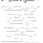 Wedding Mad Lib Game Printable By BlingSparklesOhMy On Etsy Wedding