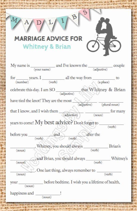 Wedding Shower Mad Lib Template Best Of Wedding Mad Libs Printable 