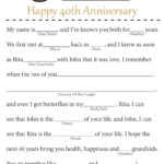 Anniversary Mad Libs Etsy