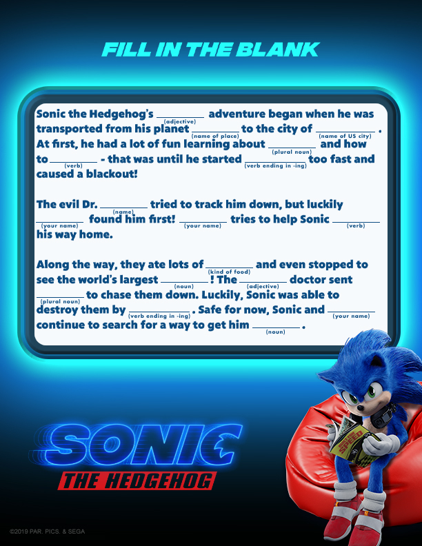 Check Out These Sonic The Hedgehog Activity Sheets Fandango