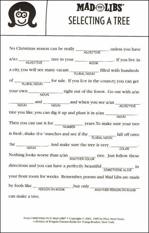 3rd Grade Mad Libs Printable