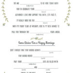 Free Printable Wedding Mad Libs POPSUGAR Smart Living