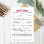 NEW Wedding Mad Libs Printable and Editable PDF Template Wedding