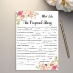 Printable Mad Libs Game Funny Floral Custom Proposal Story Etsy