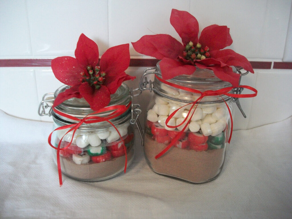 Quick Christmas Gift Craft Hot Cocoa Jars