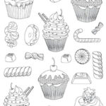 Tegning Af Cupcakes Og Slik Til Farvel gning Maleb ger Tegning Slik