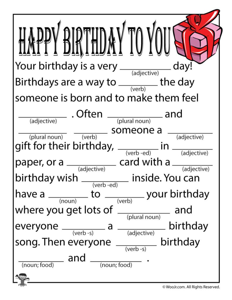 12 Funny Birthday Mad Libs KittyBabyLove