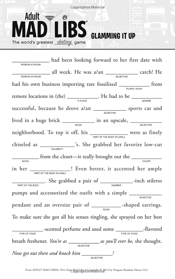 Amazon Mad Libs After Dark Adult Mad Libs 9781524788681 Mad 