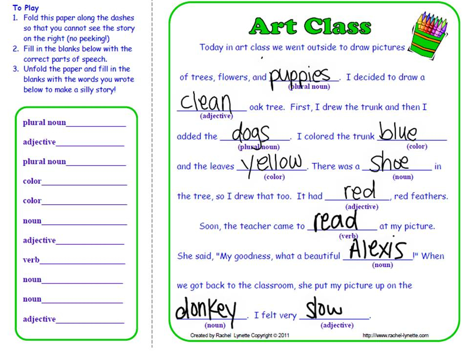 Back To School Mad Libs