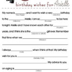BIRTHDAY MAD LIBS 40th Birthday Party Games 40th Birthday Themes