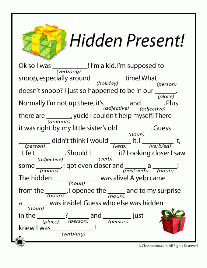 Christmas Writing Christmas Mad Libs Christmas Mad Libs For Kids