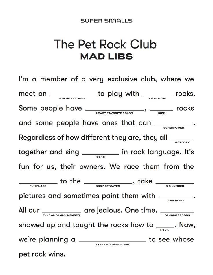 Fun Indoor Activities For Kids Super Smalls In 2020 Kids Mad Libs 