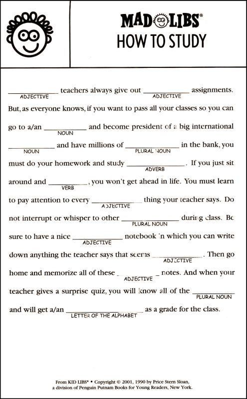 Pin By Christina Massey Bacon On School Kids Mad Libs Printable Mad 