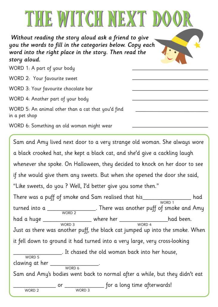 15 Best Halloween Mad Libs Printable Worksheets Printablee