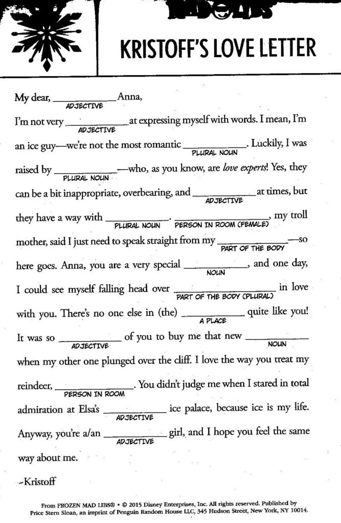 8 Awesome Disney Mad Libs Kitty Baby Love