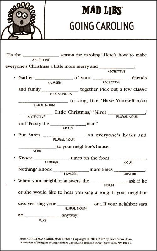 Christmas Mad Libs Christmas Mad Libs Christmas Games Christmas 