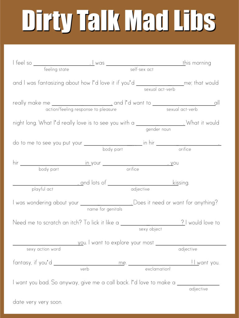 Dirty Adult Mad Libs Porn Photos Naked Girls And Women