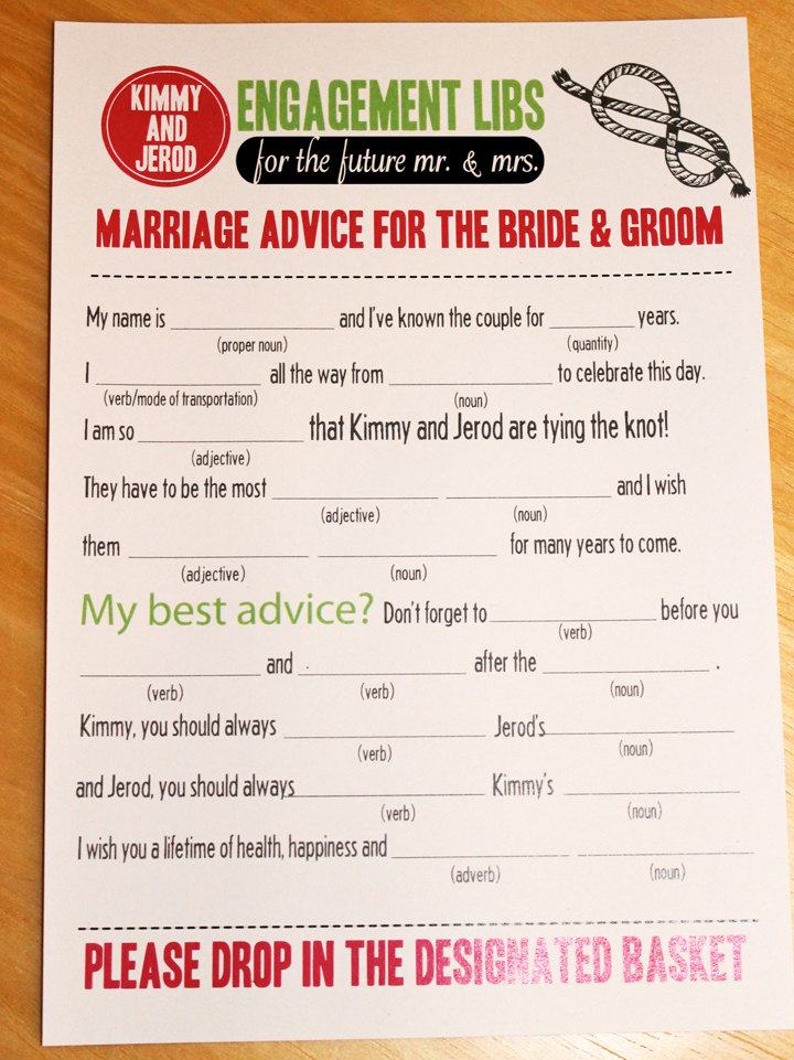 Engagement Mad Libs Fill In The Blank By Camispaperie Via Etsy 