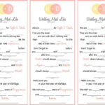 Wedding Mad Libs Wedding Activity For Guests 3 To A Page